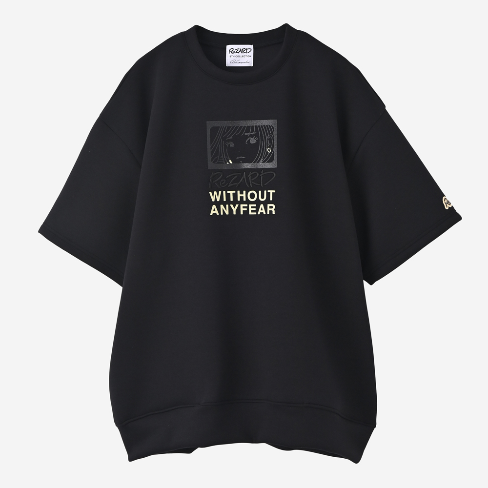 Girl Print Half Sleeve Sweat(BLACK)