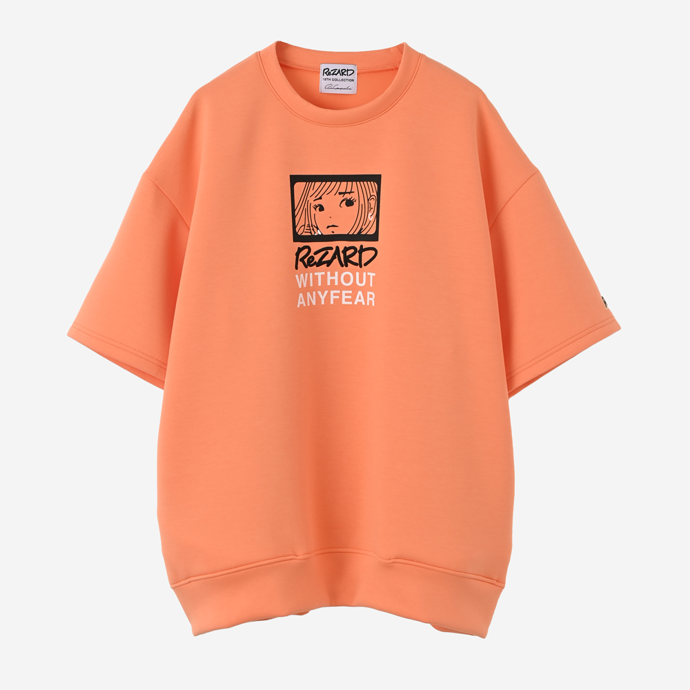 Girl Print Half Sleeve Sweat(ORANGE)