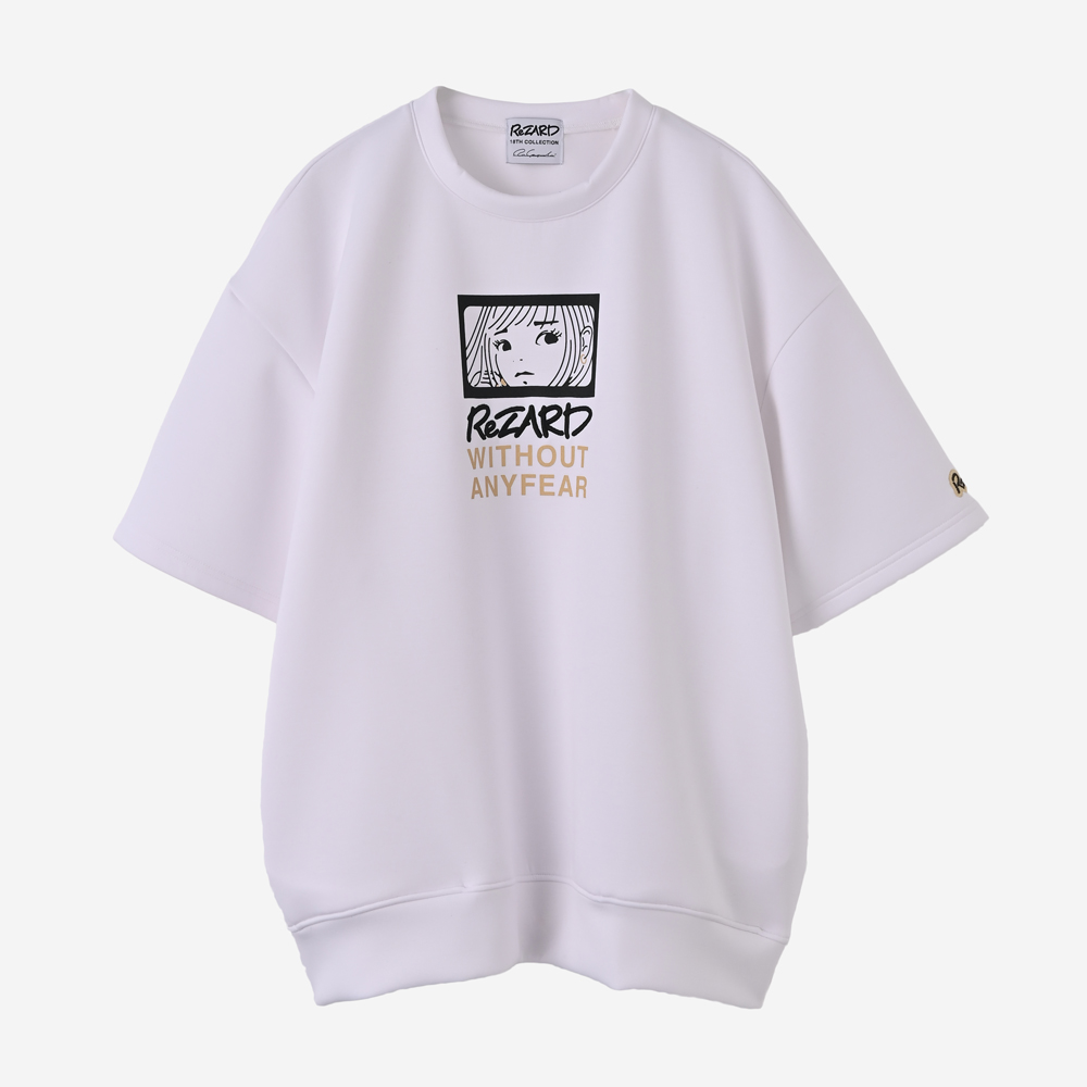 Girl Print Half Sleeve Sweat(WHITE)