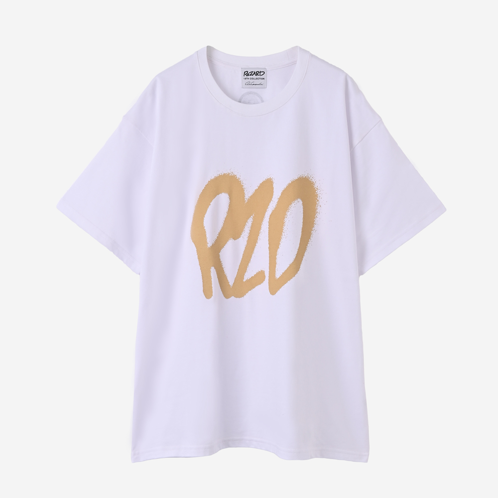 Spray Logo Print T-Shirts(WHITE)